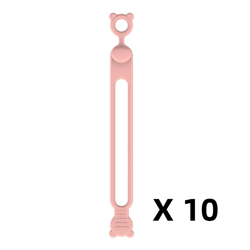 10-teiliges multifunktionales Silikon-Kabelbinder-Set