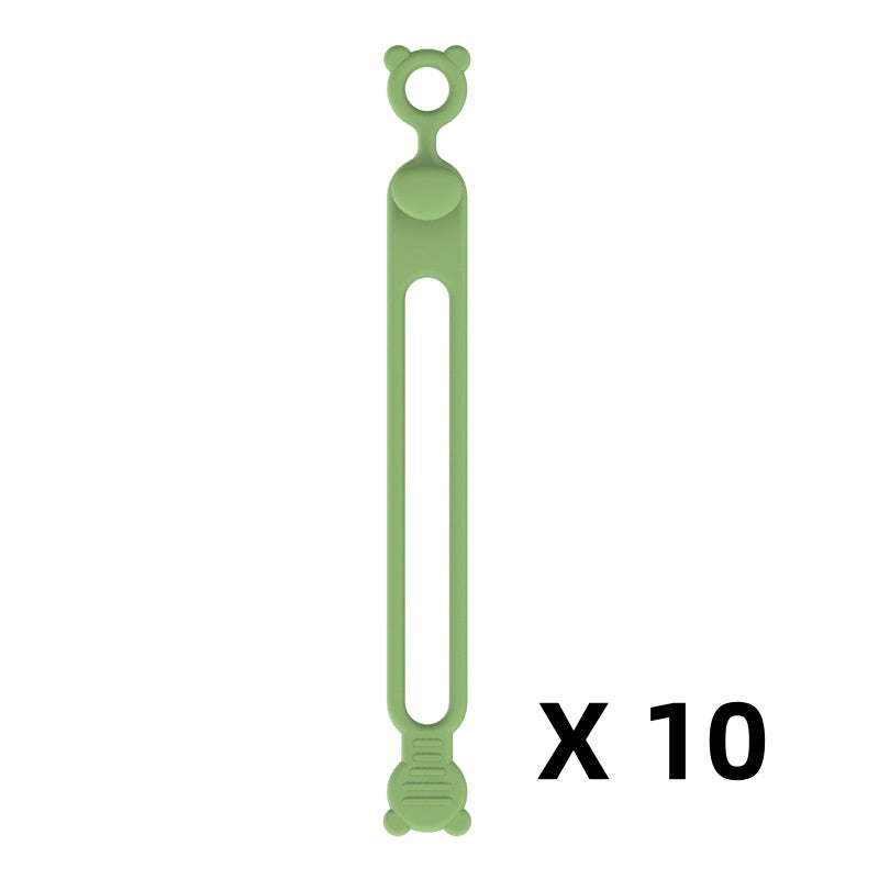 10-teiliges multifunktionales Silikon-Kabelbinder-Set