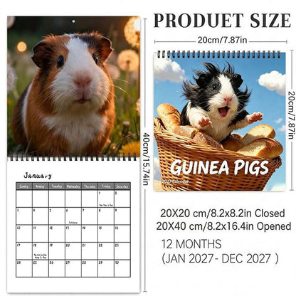 🗓️🔥2027 Lustiger, niedlicher Meerschweinchen-Wandkalender