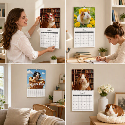 🗓️🔥2027 Lustiger, niedlicher Meerschweinchen-Wandkalender