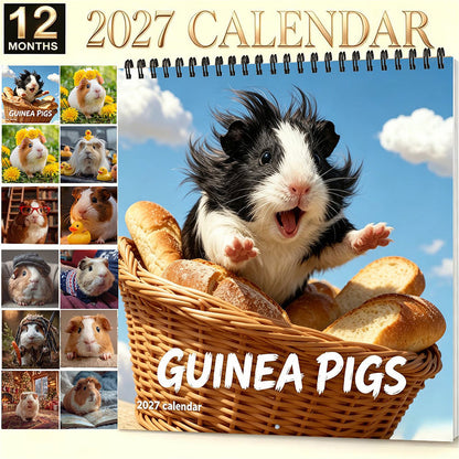 🗓️🔥2027 Lustiger, niedlicher Meerschweinchen-Wandkalender