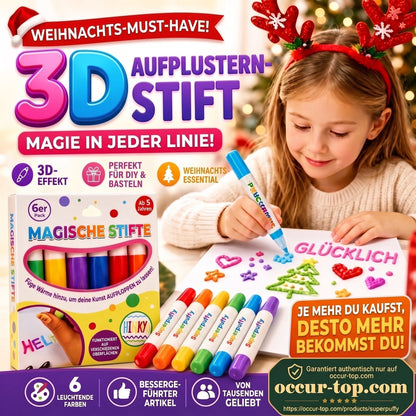 📢📢50% RABATT !!⏰Magic Pen – Zeichne 3D-Motive mit nur einem Strich!🎄DIY Bubble Magic Drawing Pens