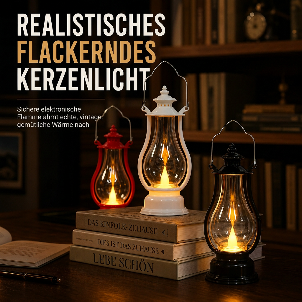 Vintage-LED-Kerzenöl-Laterne, dekorative Hängelampe