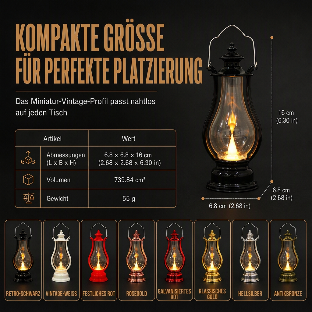 Vintage-LED-Kerzenöl-Laterne, dekorative Hängelampe