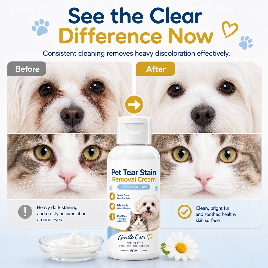 💖 Zeig deinem Liebling Fürsorge! 🐾 Sanfte Tränenflecken-Entferner-Creme – pflanzlich, reizfrei, 50 ml – für klare, strahlende Augen! 👀✨