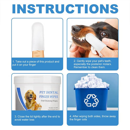 🐱🐶 Zahnpflege Finger-Pads für Haustiere – Für Katze & Hund, Sanft, 50 Stück, Frischer Atem! ✨