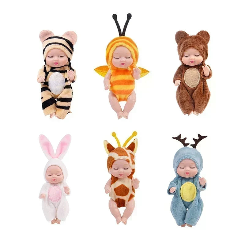 🎁 JETZT 50% RABATT! Mini Reborn-Puppen Set – lebensechte, realistische Winz-Puppen mit niedlichen Tier-Bademantel-Outfits, perfekte Geschenkbox für Kinder