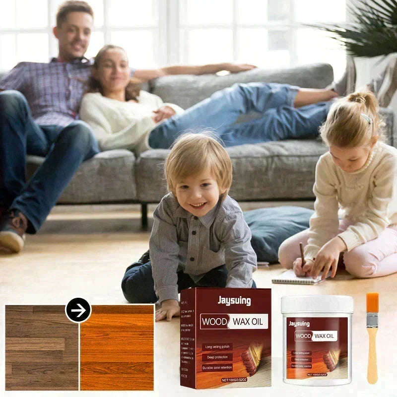⏳Zeitlich begrenztes Angebot⏳ Scomeri Holzpflege mit Öl und Wachs, 100 g – inklusive Pinsel