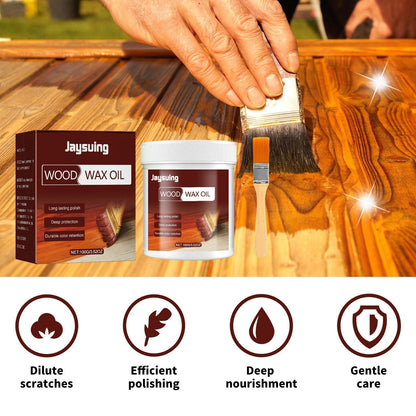 ⏳Zeitlich begrenztes Angebot⏳ Scomeri Holzpflege mit Öl und Wachs, 100 g – inklusive Pinsel