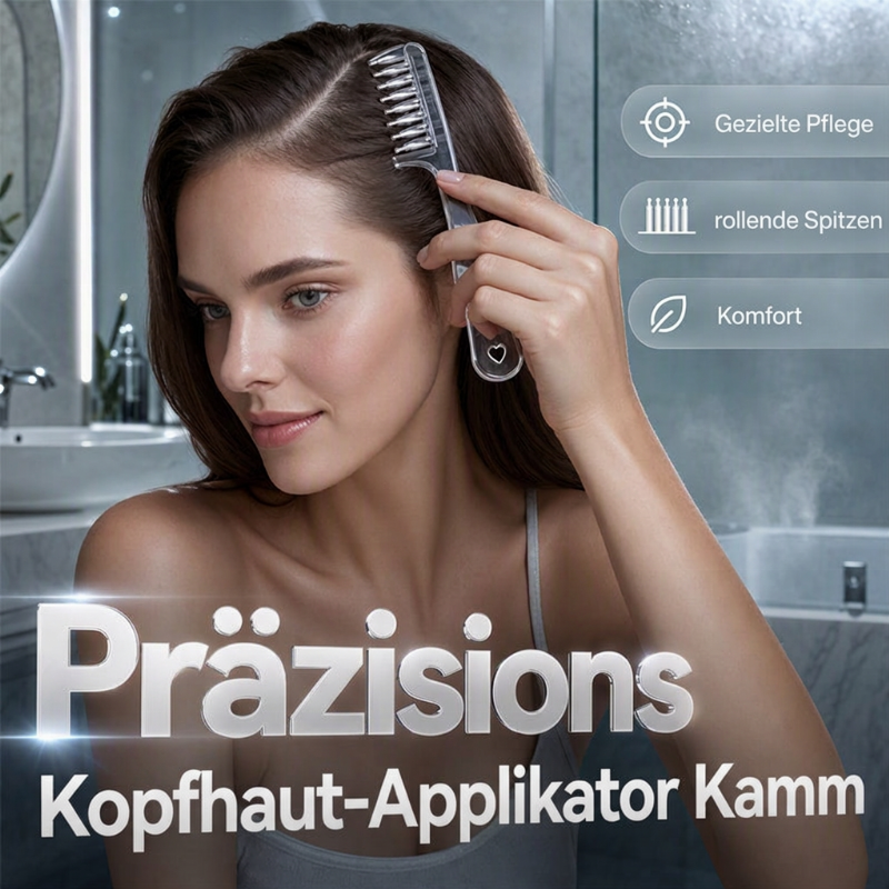 Sofortige Kopfhautpflege! Präzisions-Flüssigapplikator-Kamm