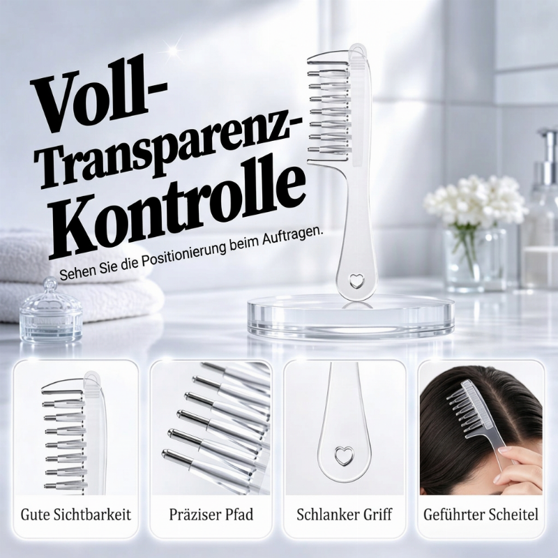 Sofortige Kopfhautpflege! Präzisions-Flüssigapplikator-Kamm