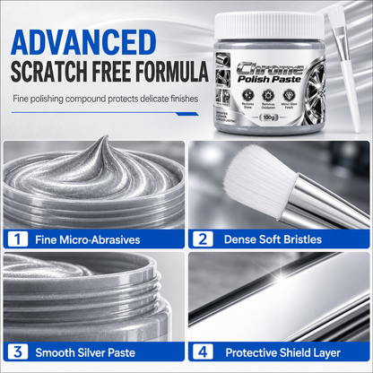 Metall-Chrom-Politur & Restaurator-Paste mit Bürste