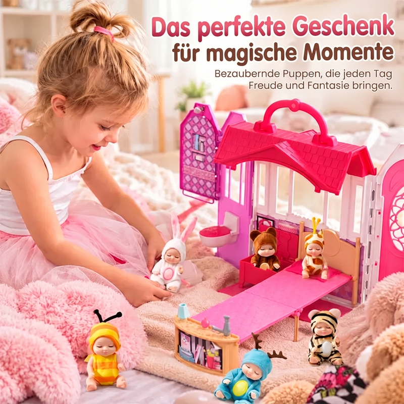 🎁 JETZT 50% RABATT! Mini Reborn-Puppen Set – lebensechte, realistische Winz-Puppen mit niedlichen Tier-Bademantel-Outfits, perfekte Geschenkbox für Kinder