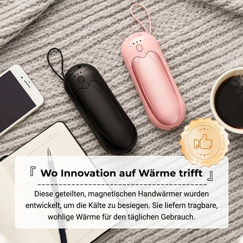 Magnetischer 2-in-1 wiederaufladbarer Handwärmer