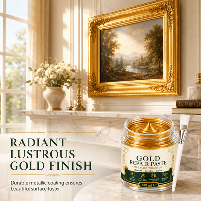 💥 50% sparen! Kratzer & mattes Gold? – Gold-Metallic-Reparaturpaste mit Pinsel – einfach auftragen, auffrischen & wie neu aussehen lassen – ohne Profi-Werkzeug ✨🖌️