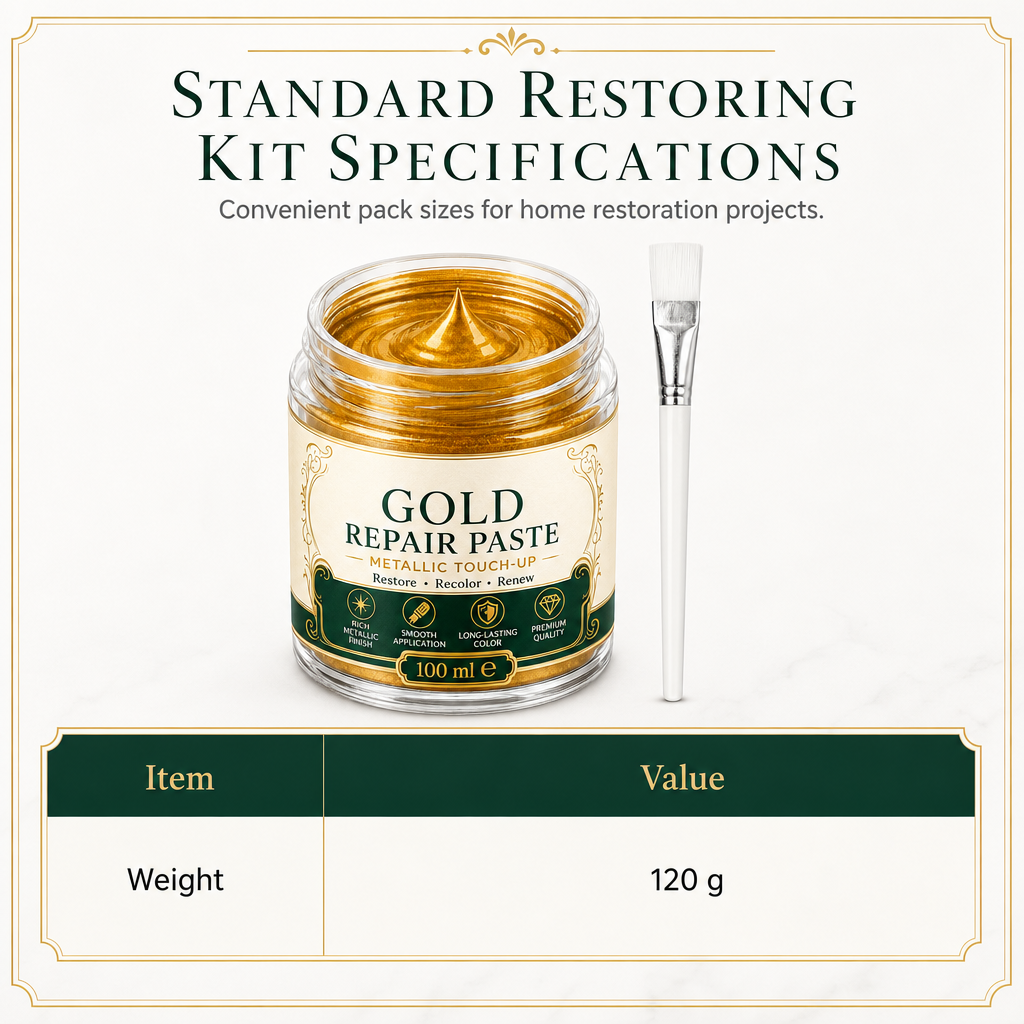 💥 50% sparen! Kratzer & mattes Gold? – Gold-Metallic-Reparaturpaste mit Pinsel – einfach auftragen, auffrischen & wie neu aussehen lassen – ohne Profi-Werkzeug ✨🖌️