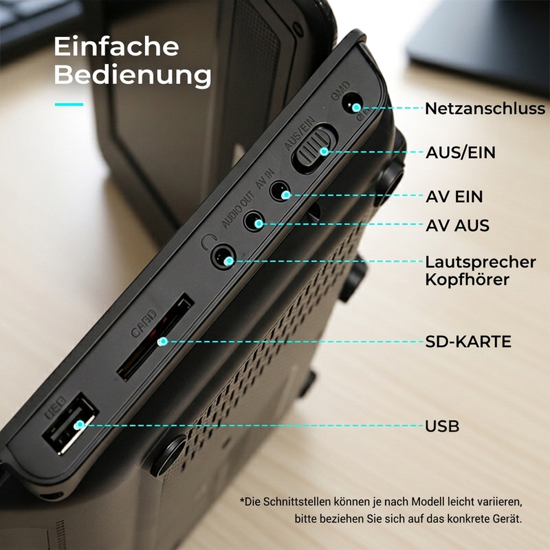 7,8-Zoll tragbarer DVD/EVD-Player mit Spielfunktion