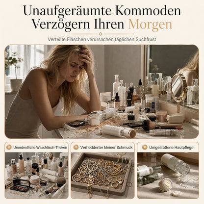 💄 50% RABATT! 🔄 Transparenter Make-up-Organizer – Drehbar & platzsparend ✨