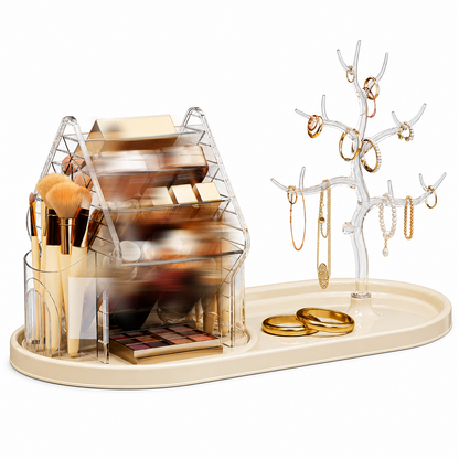 💄 50% RABATT! 🔄 Transparenter Make-up-Organizer – Drehbar & platzsparend ✨