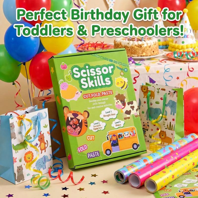 Set mit Beschäftigungsbüchern für Kinder zum Üben des Schneidens