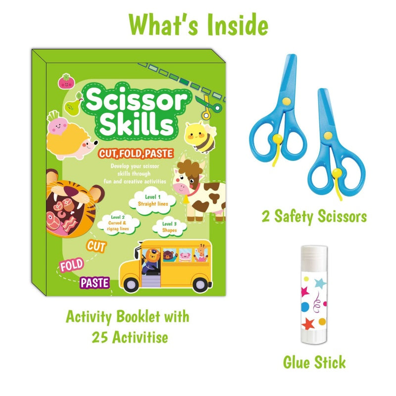 Set mit Beschäftigungsbüchern für Kinder zum Üben des Schneidens