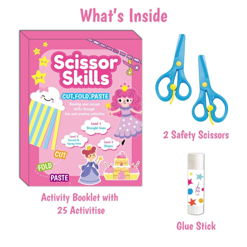 Set mit Beschäftigungsbüchern für Kinder zum Üben des Schneidens