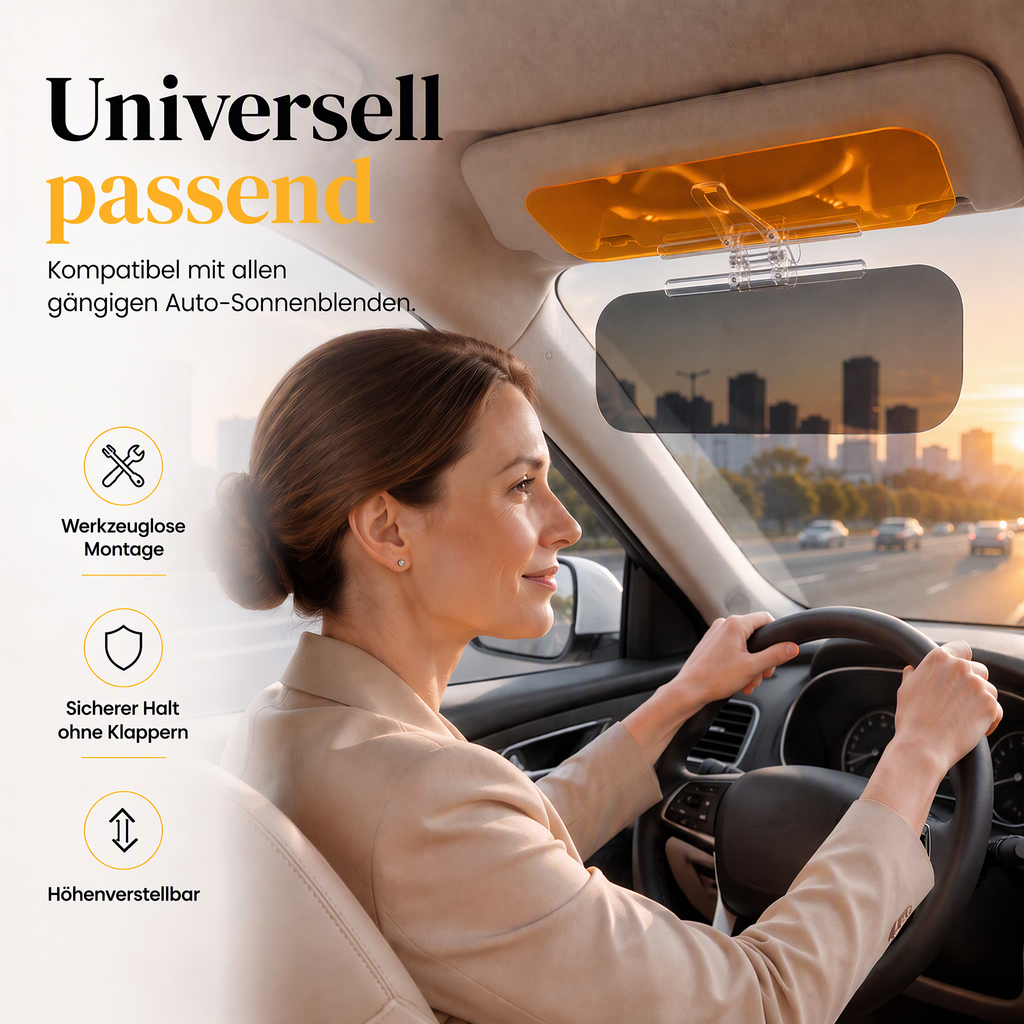 🏆💥Über 86.000 Stück verkauft!🚗🔆Auto Tag- & Nachtblende – Starker Blendschutz gegen tiefstehende Sonne & Fernlicht🎁
