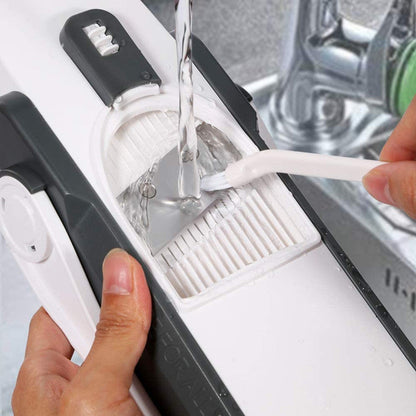 ⏳Zeitlich begrenztes Angebot⏳ Multifunktionaler Gemüseschneider – vielseitige Schnittformen, Edelstahlklingen und Auffangschale für die Küche