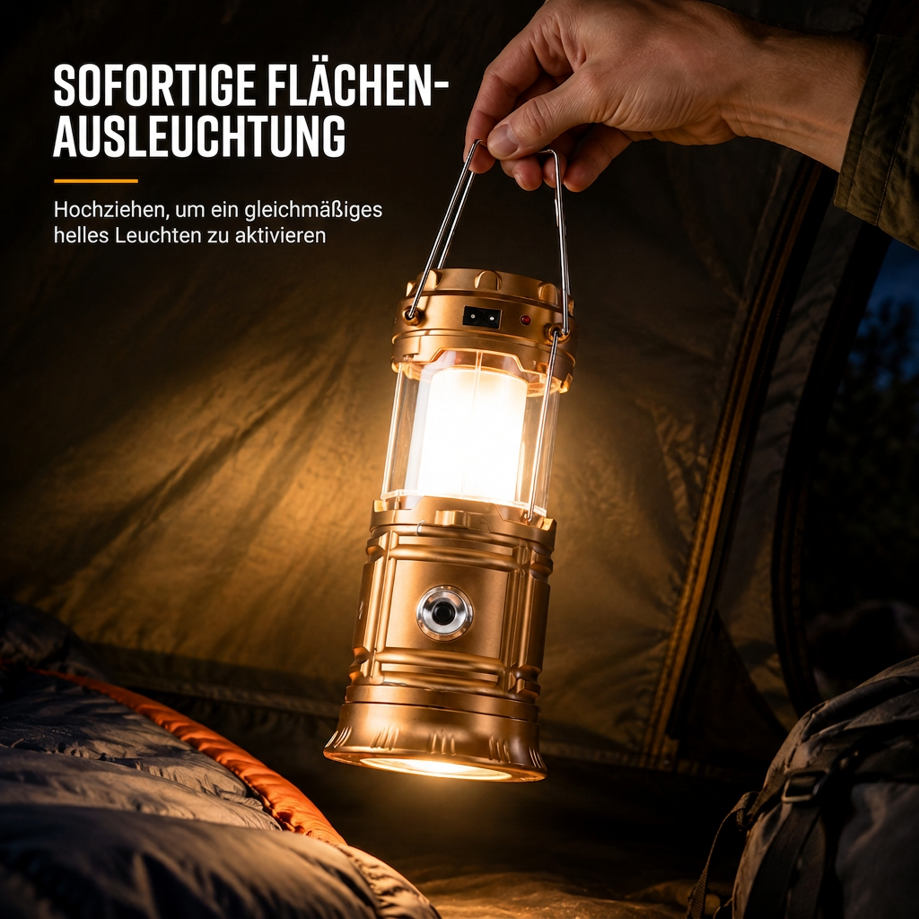 📢📢50% RABATT !!⏰Tragbare solarbetriebene LED-Campinglampe für den Außenbereich und Notfälle