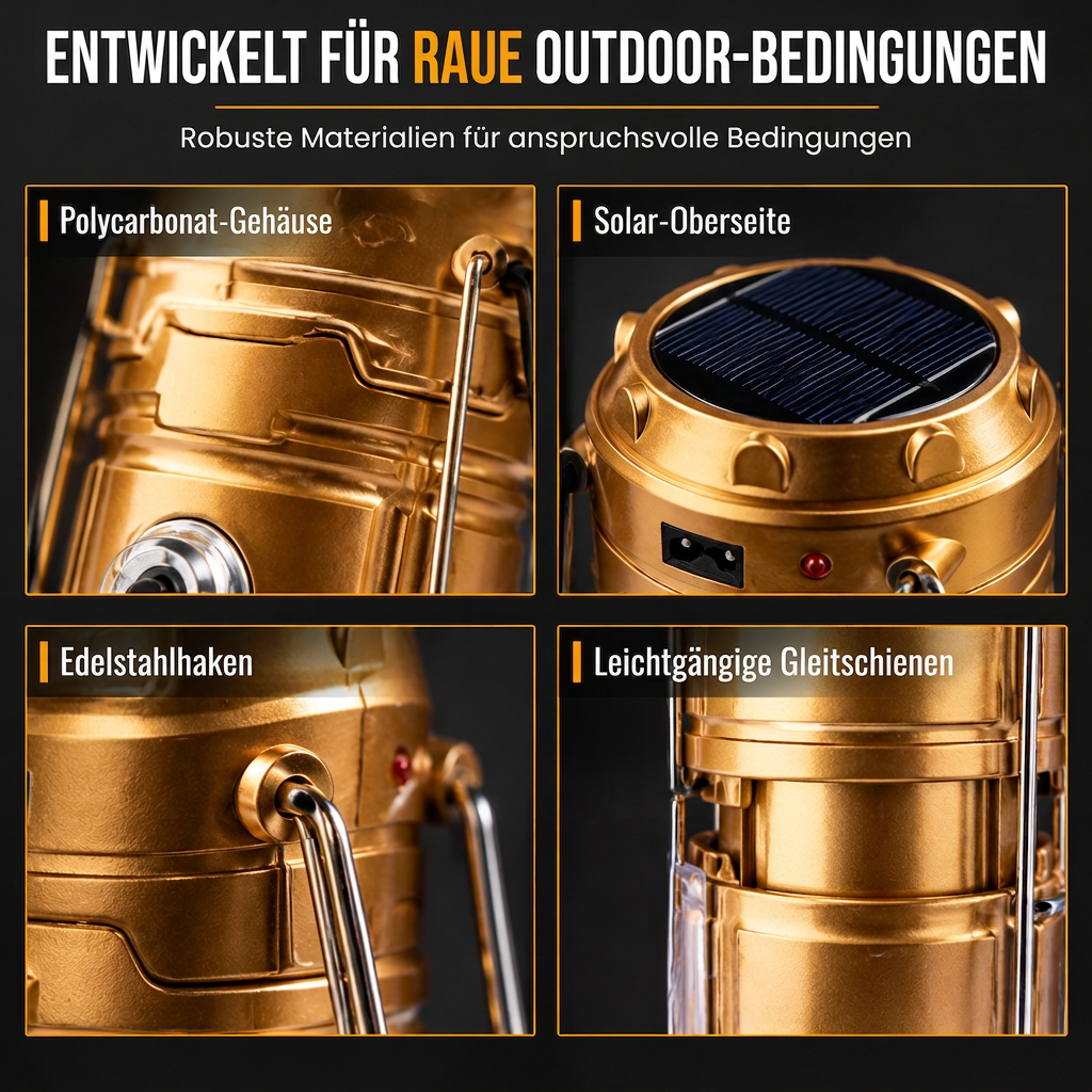 📢📢50% RABATT !!⏰Tragbare solarbetriebene LED-Campinglampe für den Außenbereich und Notfälle