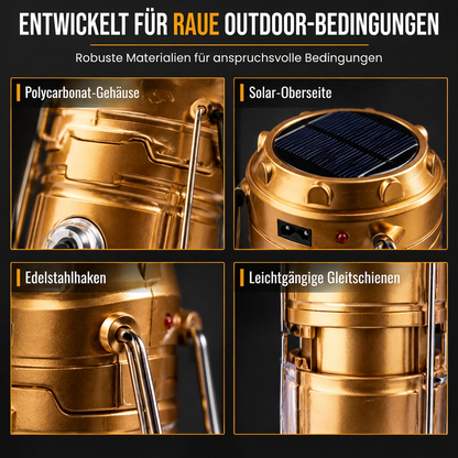 📢📢50% RABATT !!⏰Tragbare solarbetriebene LED-Campinglampe für den Außenbereich und Notfälle