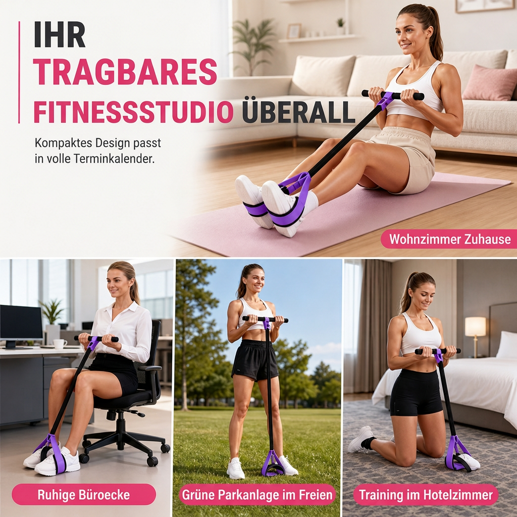 50% RABATT! 🏋️ Pedal-Widerstandsband 55 lbs – elastisches Zugseil für Bauch, Beine & Po, ideal für Zuhause