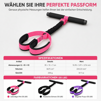 50% RABATT! 🏋️ Pedal-Widerstandsband 55 lbs – elastisches Zugseil für Bauch, Beine & Po, ideal für Zuhause