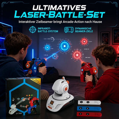 ⏳Zeitlich begrenztes Angebot⏳ ❄️🎄 Für ein magisches Weihnachtsfest ✨🎁Infrarot-Laserpistolen-Spielzeugset für Kinder – 2 Mini-Pistolen und 1 Projektor mit Ton- und Lichteffekten