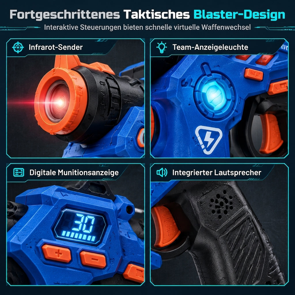 ⏳Zeitlich begrenztes Angebot⏳ ❄️🎄 Für ein magisches Weihnachtsfest ✨🎁Infrarot-Laserpistolen-Spielzeugset für Kinder – 2 Mini-Pistolen und 1 Projektor mit Ton- und Lichteffekten