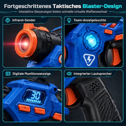 ⏳Zeitlich begrenztes Angebot⏳ ❄️🎄 Für ein magisches Weihnachtsfest ✨🎁Infrarot-Laserpistolen-Spielzeugset für Kinder – 2 Mini-Pistolen und 1 Projektor mit Ton- und Lichteffekten