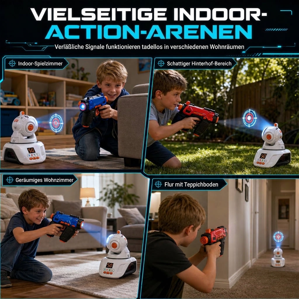⏳Zeitlich begrenztes Angebot⏳ ❄️🎄 Für ein magisches Weihnachtsfest ✨🎁Infrarot-Laserpistolen-Spielzeugset für Kinder – 2 Mini-Pistolen und 1 Projektor mit Ton- und Lichteffekten