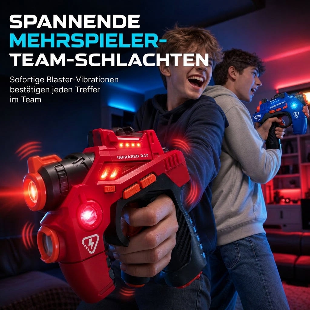 ⏳Zeitlich begrenztes Angebot⏳ ❄️🎄 Für ein magisches Weihnachtsfest ✨🎁Infrarot-Laserpistolen-Spielzeugset für Kinder – 2 Mini-Pistolen und 1 Projektor mit Ton- und Lichteffekten
