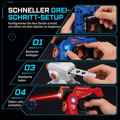 ⏳Zeitlich begrenztes Angebot⏳ ❄️🎄 Für ein magisches Weihnachtsfest ✨🎁Infrarot-Laserpistolen-Spielzeugset für Kinder – 2 Mini-Pistolen und 1 Projektor mit Ton- und Lichteffekten