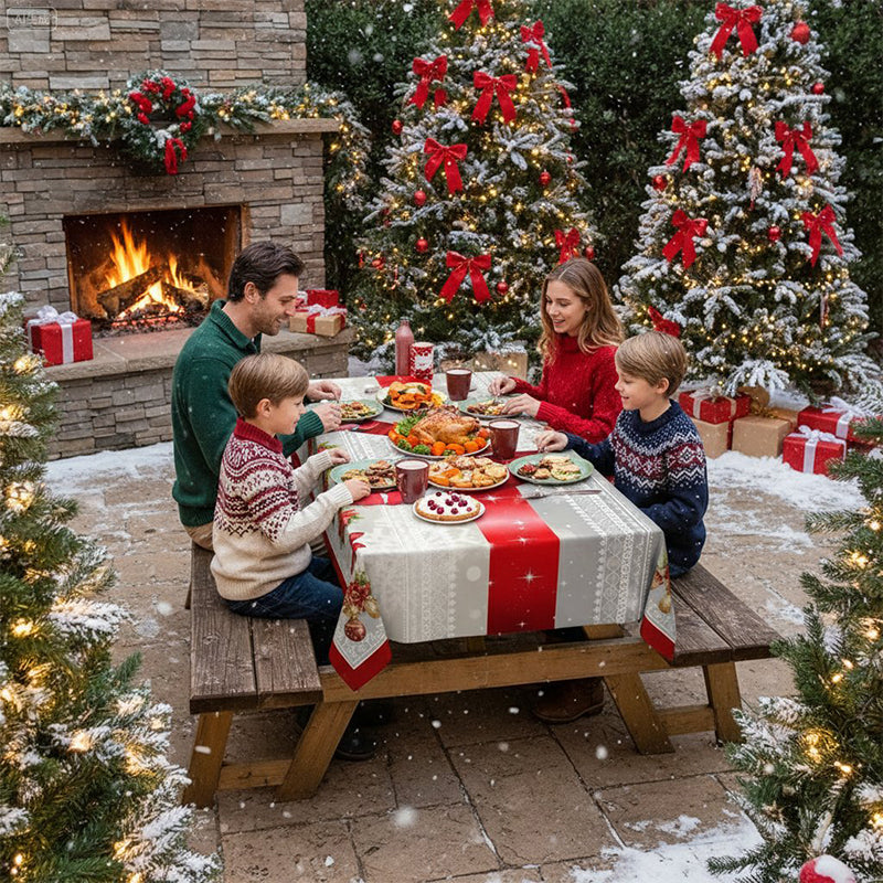 🔥Solange der Vorrat reicht 46 % Rabatt!🎉Stilvolle Tischdecke mit Weihnachtsmotiv