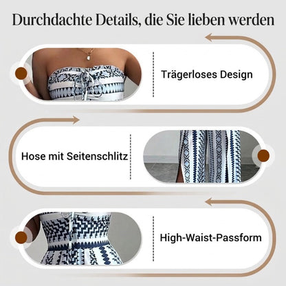 👗 60% RABATT! ✨ Damen Jumpsuit schulterfrei floral im Boho-Stil – Eleganter Sommer-Overall mit Bardot-Ausschnitt – Fließend, leicht & perfekt für Festivals, Strand oder romantische Sommerabende 🌸
