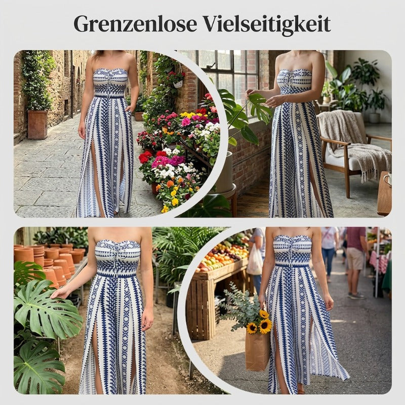 👗 60% RABATT! ✨ Damen Jumpsuit schulterfrei floral im Boho-Stil – Eleganter Sommer-Overall mit Bardot-Ausschnitt – Fließend, leicht & perfekt für Festivals, Strand oder romantische Sommerabende 🌸