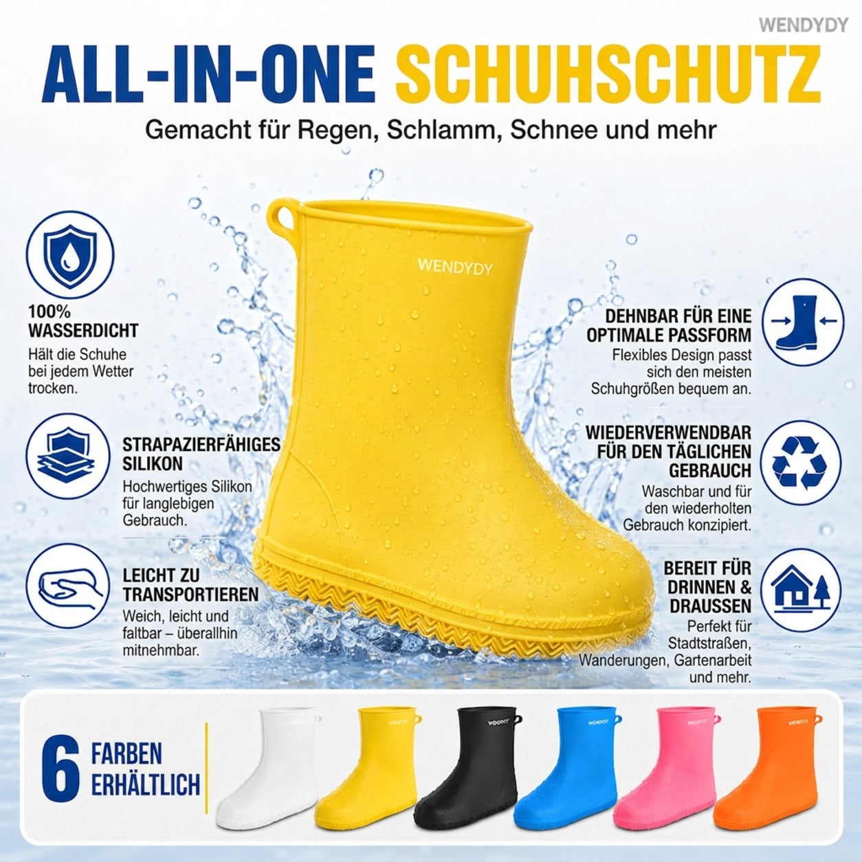 Dicke, abriebfeste, wasserdichte Überschuhe
