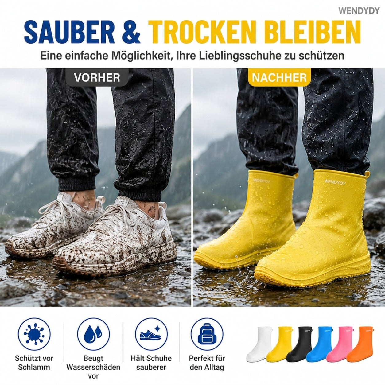 Dicke, abriebfeste, wasserdichte Überschuhe