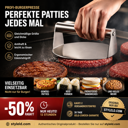 🍔🛡️ Burgerpresse – antihaft, langlebig & einfach zu reinigen – perfekte Patties! 🌟