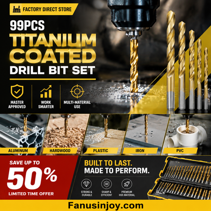 🔥Nur für kurze Zeit: 50 % Rabatt!🔧 Hocheffizientes Werkzeug, das von erfahrenen Handwerkern geschätzt wird! Direkt vom Hersteller: 99-teiliges Set titanbeschichteter Bohrer.