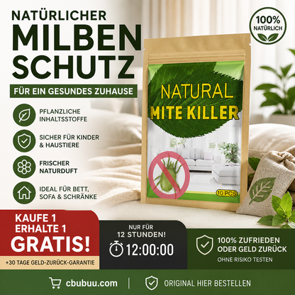 🧴🔥 HEISSER VERKAUF! Natürliches Milbenbekämpfungssäckchen – Pflanzlich, geruchsneutral & langanhaltend – Perfekt für Matratze, Sofa, Teppich & Kleiderschrank – Schützt Allergiker & Haushalt ✨