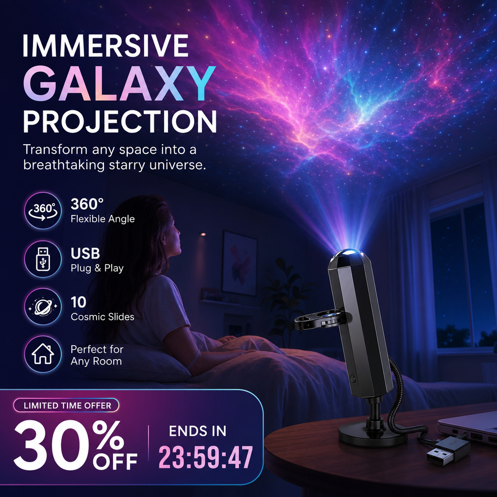 Plug-and-Play-HD-Projektor „Galaxy & Ocean“ als Nachtlicht🥳Über 50.000 zufriedene Nutzer