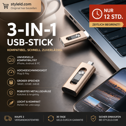 ⚡💾 Hochgeschwindigkeits-USB-Stick – 100 MB/s, 32–256 GB, USB 3.0 – für Daten, Fotos & mehr! 🚀