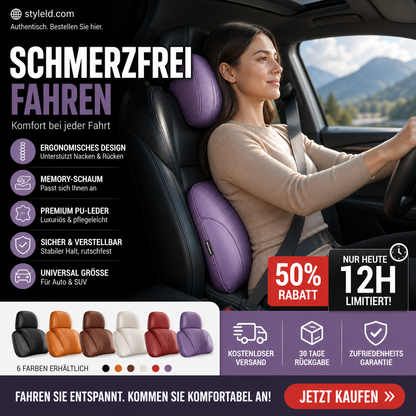 🚗💺 Lordosen- & Nackenstütze – ergonomisch, atmungsaktiv, verstellbar – Rückenschmerzen adé! 🌿